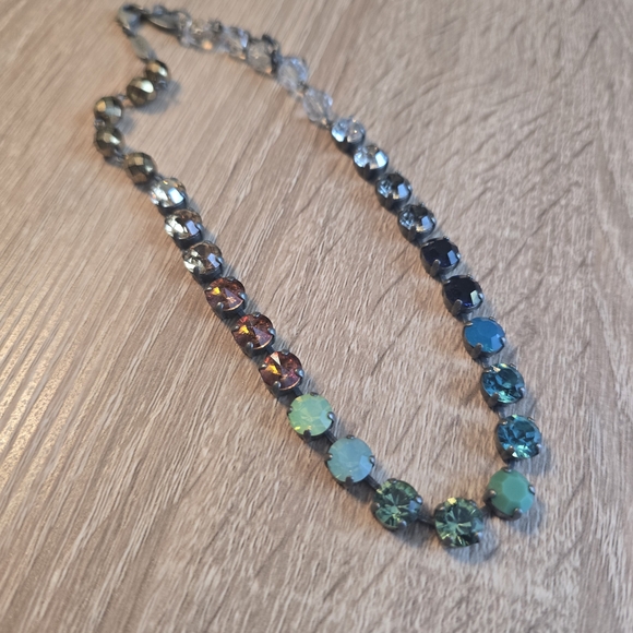 Sabika Blue, Green, Turqouise, Black, Brown And Beaded Choker Necklace-MINT! - Picture 6 of 10